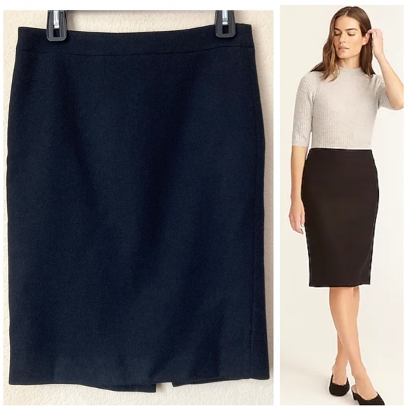 J. Crew No. 2 100% Double-Serge Wool Essential Pencil Skirt